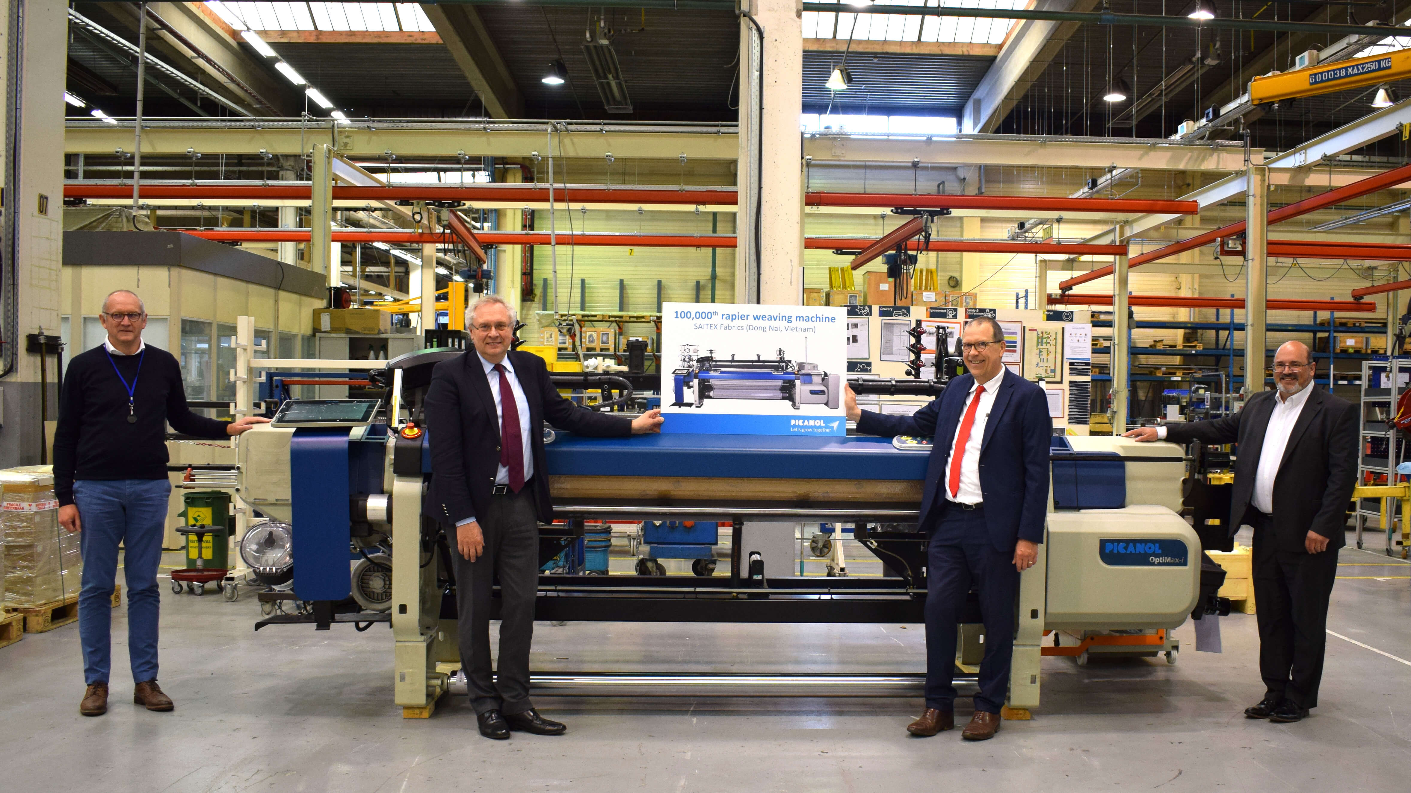 Picanol produces 100,000th rapier weaving machine