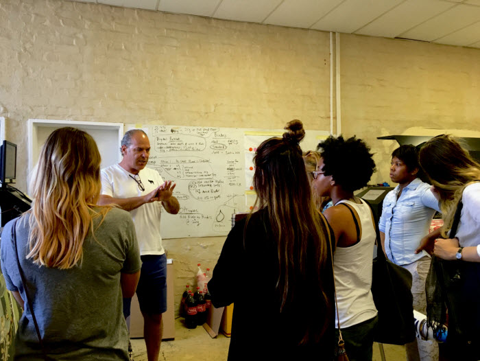 Remo Gorlei , Co -owner Imaterial , Explaining The Digital Print Procedure To Students